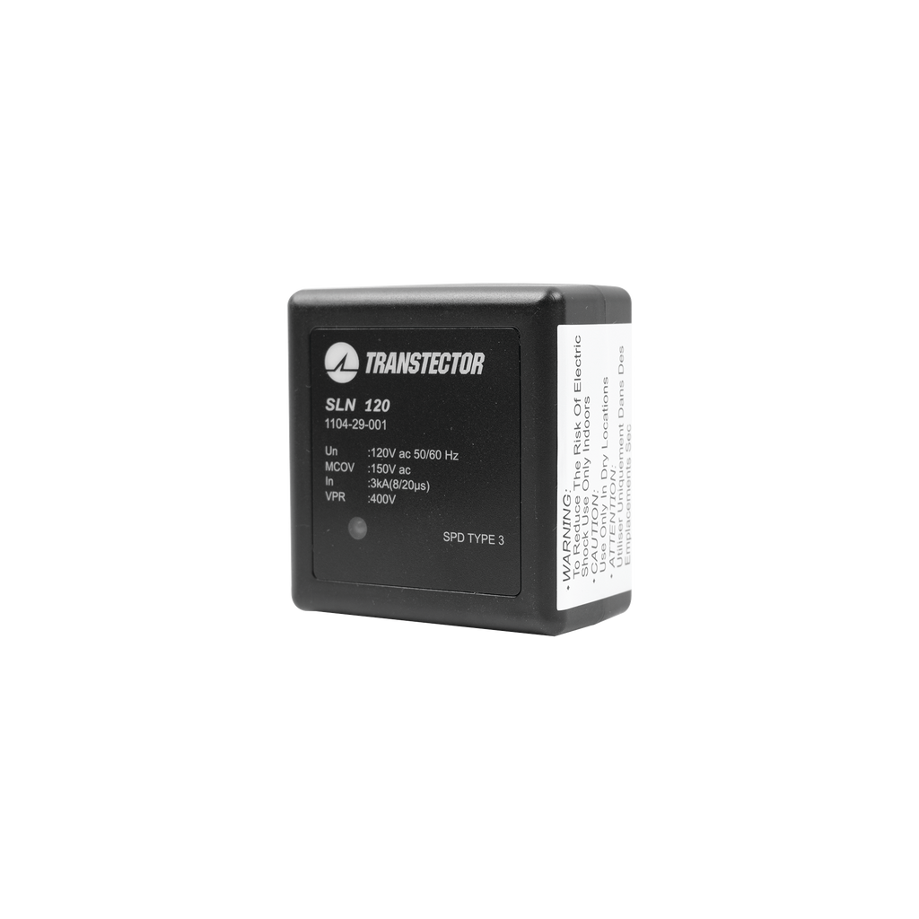 Protector Contra Descargas Eléctricas Para 120 Vac de Clavija 5-15R Convencional de Tecnología SASD Diodo Avalancha de Silicio TRANSTECTOR SLN-120 - SILYMX