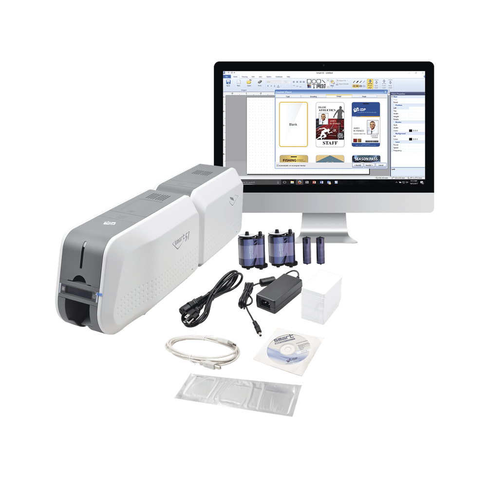 Impresoras PVCIDPSMART51LKit Impresora para credenciales SMART51L Con Laminador DOBLE Lado Incluye 2 x RibbonColor 100 tarjetas PVC 1 Cinta de Limpieza Software SMART51L - SILYMX