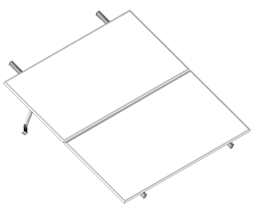 Montajes para Paneles SolaresALUMINEXTNXT-SMH2-1135Kit Montaje Solar 2 Paneles Horizontal 1 Fila 20° 1135mm Aluminext NXT - SMH2 - 1135 - SILYMX