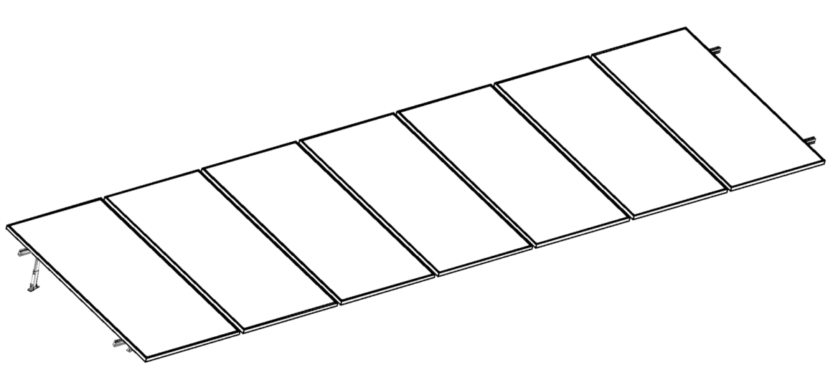 Montajes para Paneles SolaresALUMINEXTNXT-SM7I-30-1135Kit Montaje 7 Paneles Solares 15 - 30° hasta 1135mm Aluminio Aluminext NXT - SM7I - 30 - 1135 - SILYMX