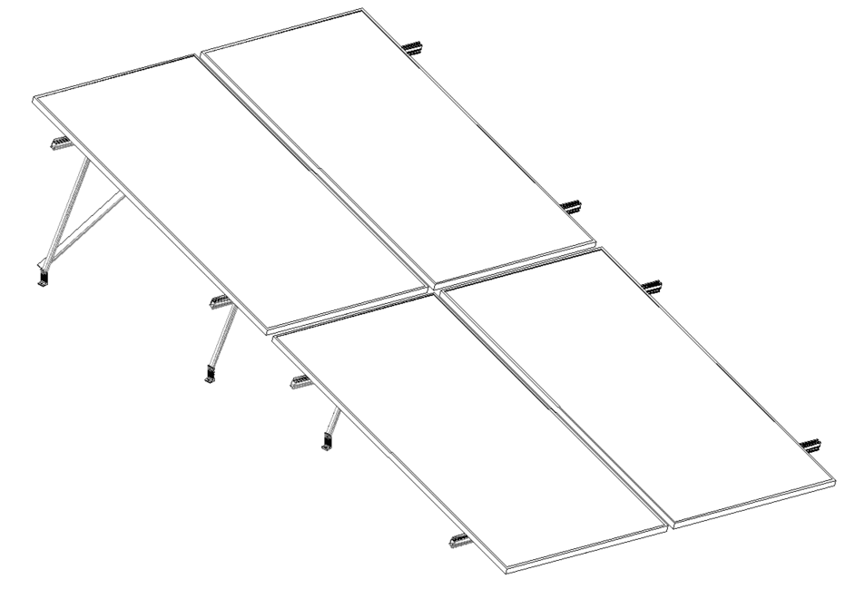 Montajes para Paneles SolaresALUMINEXTNXT-SM2X2-1135Kit Montaje Vertical 4 Paneles Solares 2x2 20° hasta 1135mm ALUMINEXT NXT - SM2X2 - 1135 - SILYMX