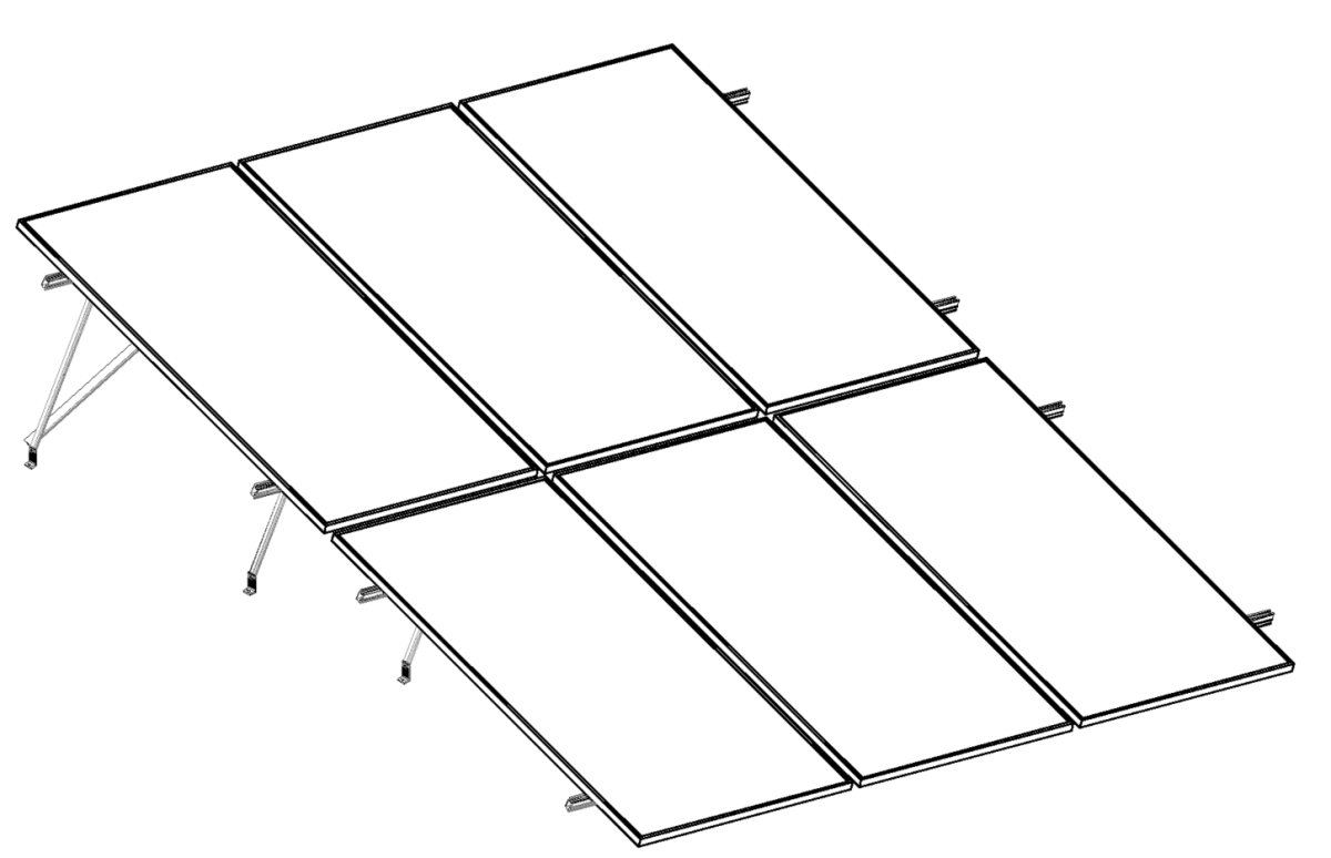 Montajes para Paneles SolaresALUMINEXTNXT-SM2X3-1135Kit Montaje Solar Vertical 6 Paneles 2x3 Filas 20° hasta 1135mm Aluminext NXT - SM2X3 - 1135 - SILYMX