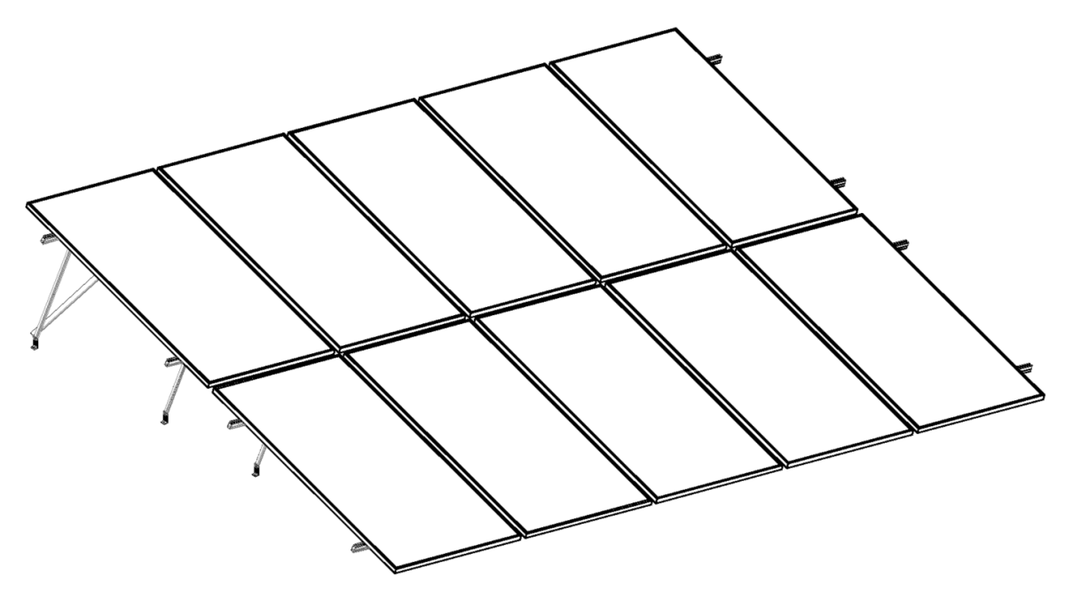 Montajes para Paneles SolaresALUMINEXTNXT-SM2X5-1135Kit Montaje Solar Vertical 10 Paneles 2x5 Filas 20° 1135mm ALUMINEXT NXT - SM2X5 - 1135 - SILYMX