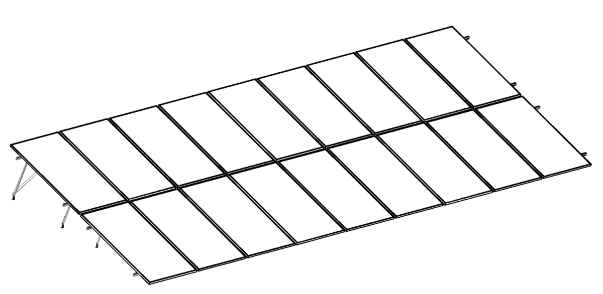 Montajes para Paneles SolaresALUMINEXTNXT-SM2X9-1135Kit Montaje Vertical 18 Paneles Solares 2 Filas 20° 1135mm ALUMINEXT NXT - SM2X9 - 1135 - SILYMX