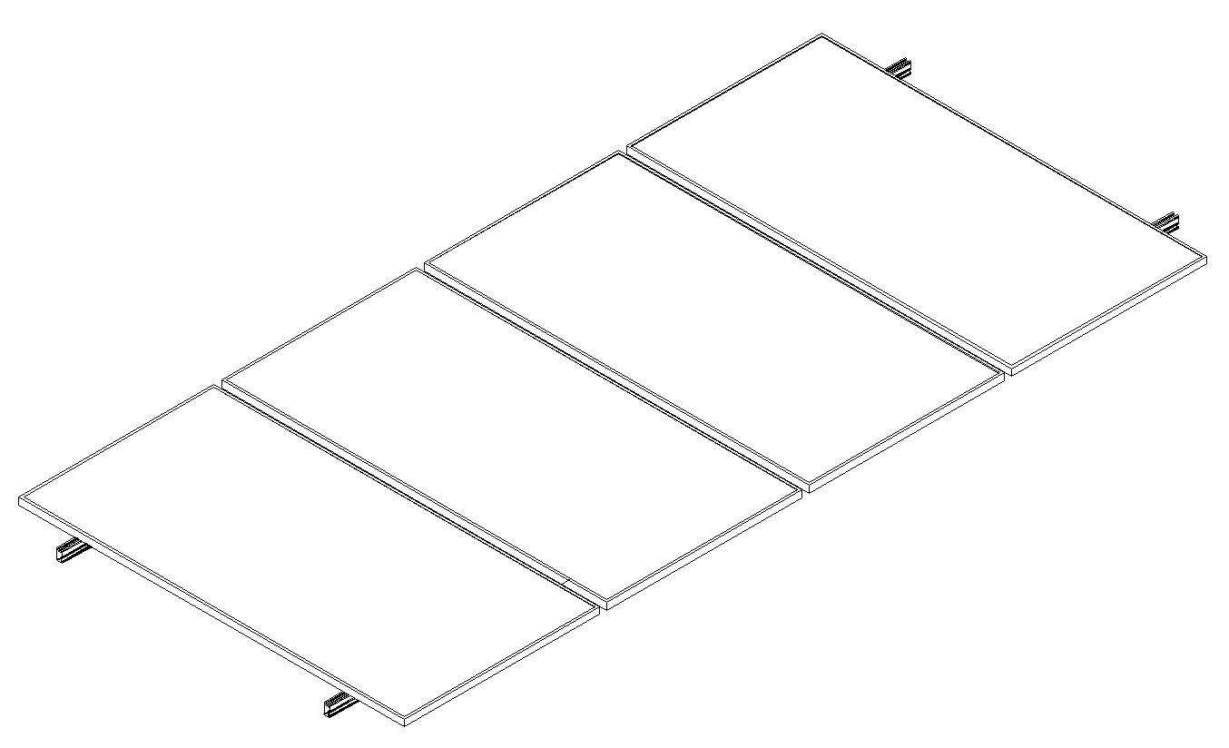 Montajes para Paneles SolaresALUMINEXTNXT-SM4P-1303Kit Montaje 4 Paneles Solares 0° hasta 1303mm Aluminext NXT - SM4P - 1303 - SILYMX