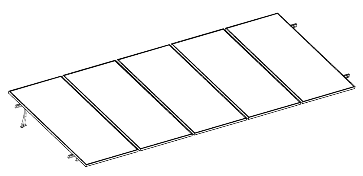 Montajes para Paneles SolaresALUMINEXTNXT-SM5I-30-1303Kit de Montaje Solar 5 Paneles Inclinado 15 - 30° hasta 1303mm ALUMINEXT NXT - SM5I - 30 - 1303 - SILYMX