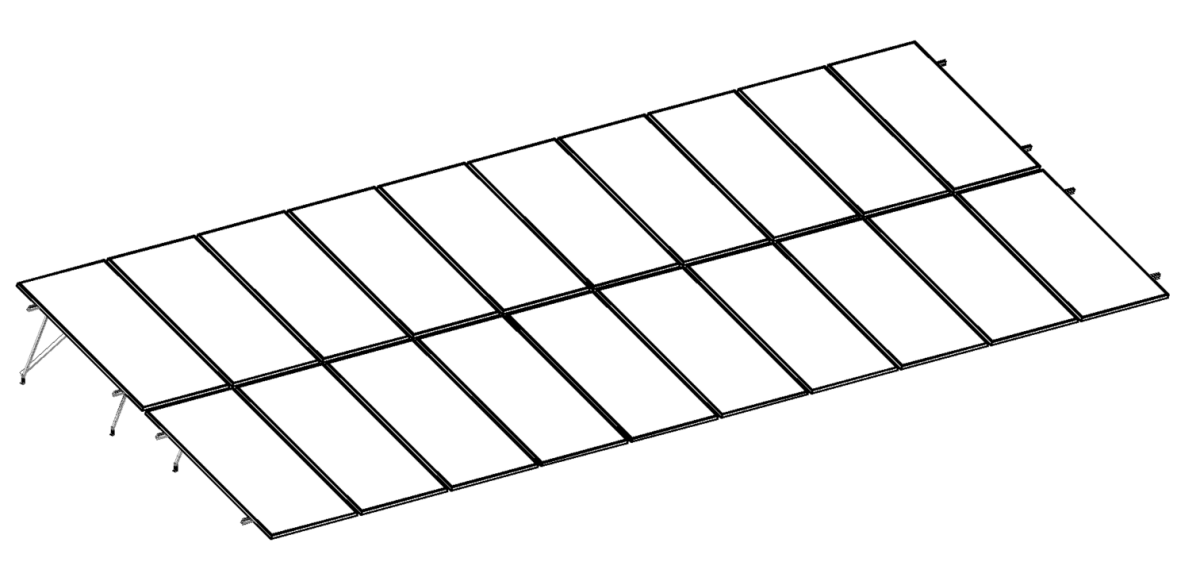 Montajes para Paneles SolaresALUMINEXTNXT-SM2X10-1303Kit Montaje Solar Vertical 20 Paneles 2 Filas 20° 1303mm ALUMINEXT NXT - SM2X10 - 1303 - SILYMX