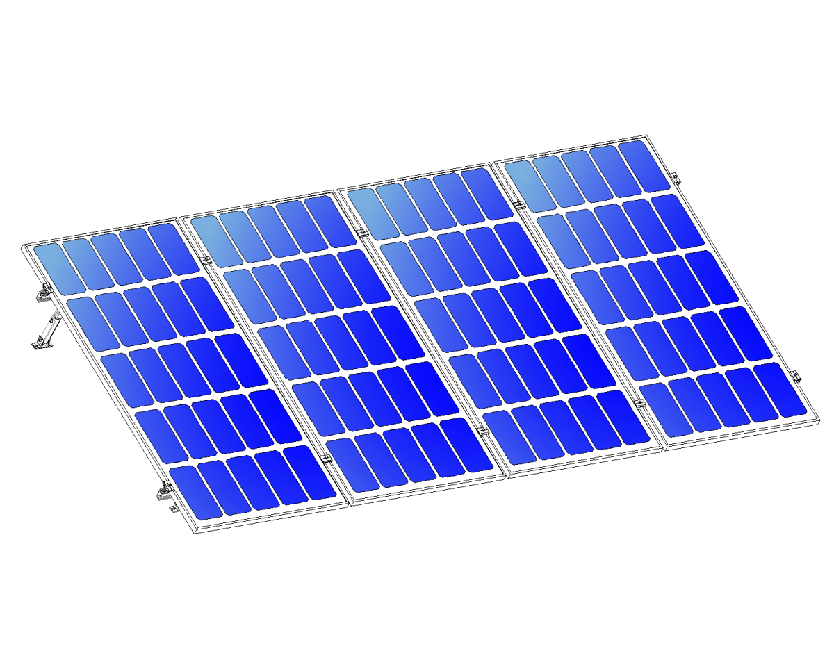 Montajes para Paneles SolaresALUMINEXTNXT-SM4I-30-1135-RKit Montaje Reforzado 4 Paneles Solares 15 - 30° hasta 1135mm Aluminext NXT - SM4I - 30 - 1135 - R - SILYMX