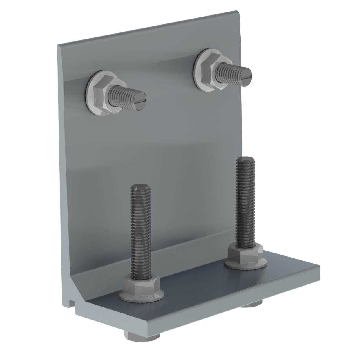 Accesorios Paneles SolaresALUMINEXTNXT-CRC-PORT2 Conectores Riel Carport a Viga con Tornillos Aluminio ALUMINEXT NXT - CRC - PORT - SILYMX