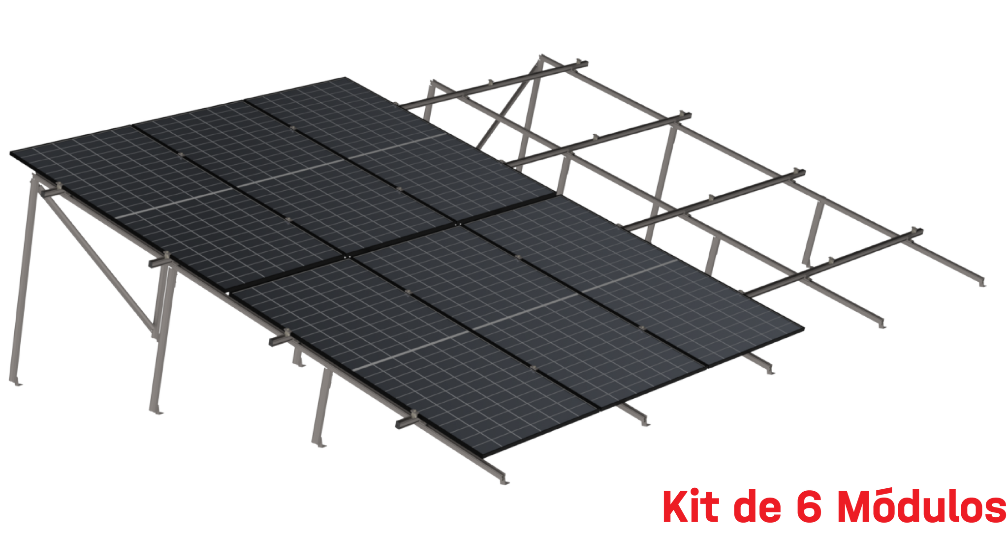 Kit de K2 para 6 paneles en dos filas a  10° hasta  1134 mm - 160 km/h