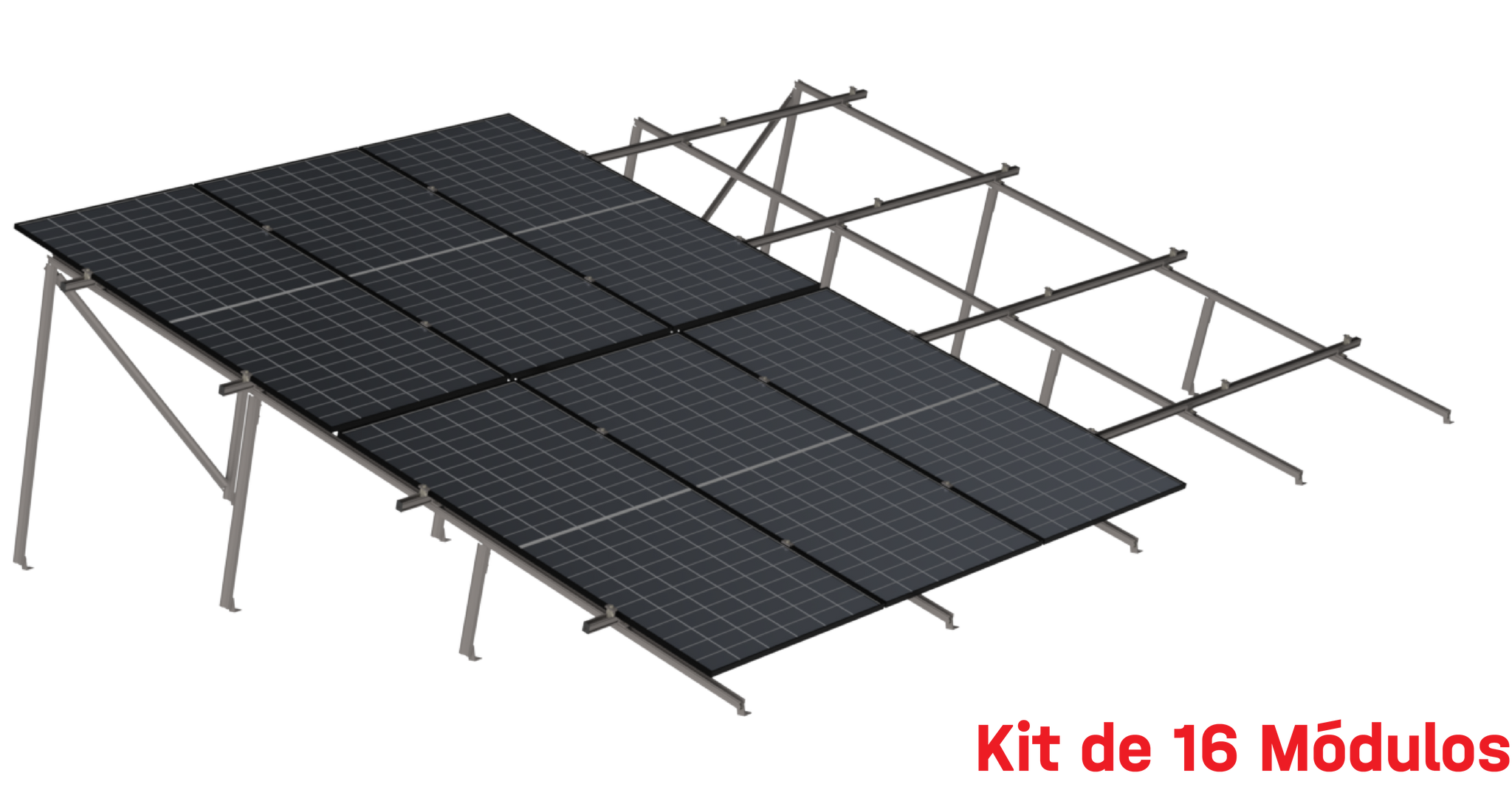 Kit de K2 para 16 paneles en dos filas a  10° hasta  1303 mm - 160 km/h