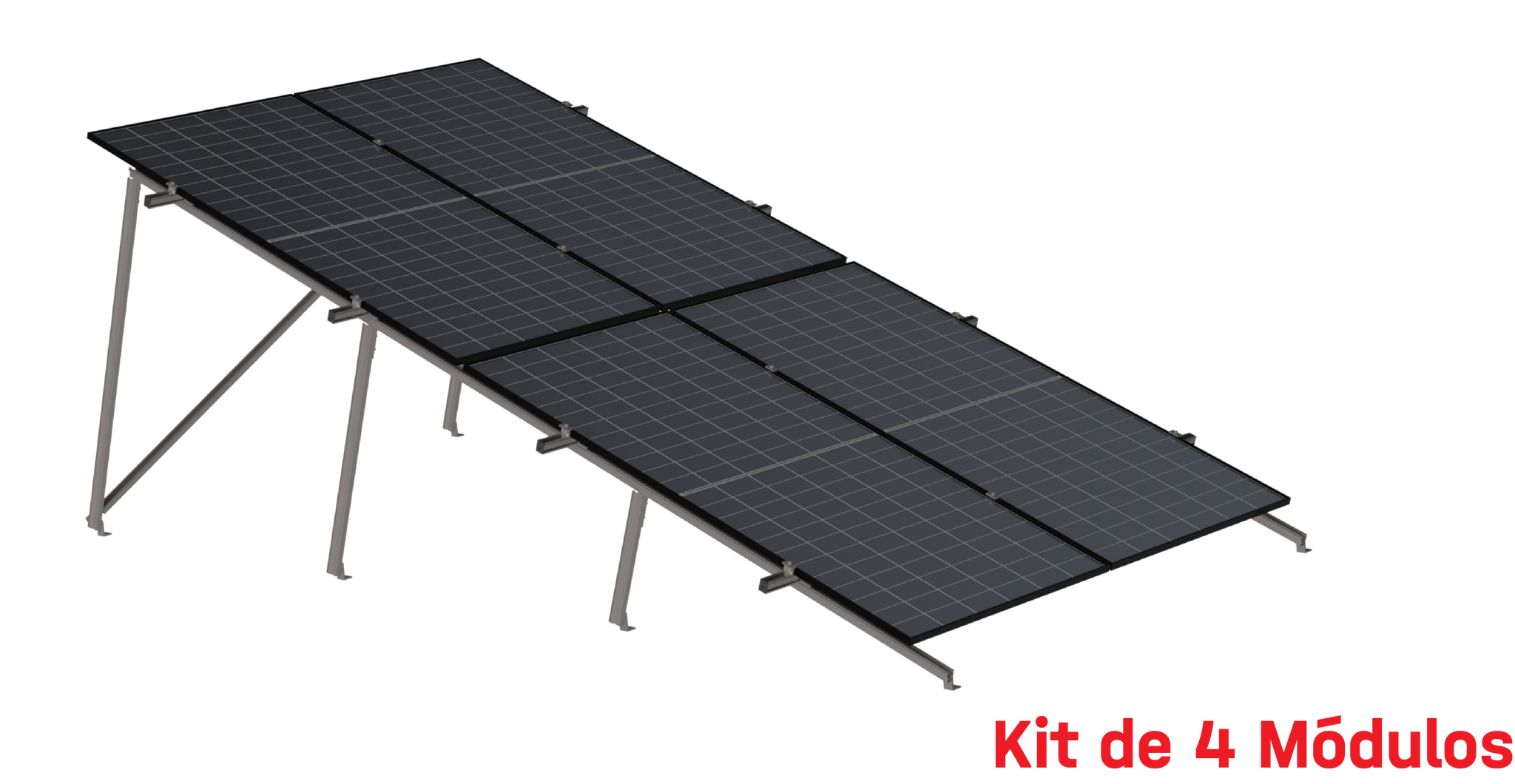 Kit de K2 para 4 paneles en dos filas a  10° hasta  1303 mm - 200 km/h