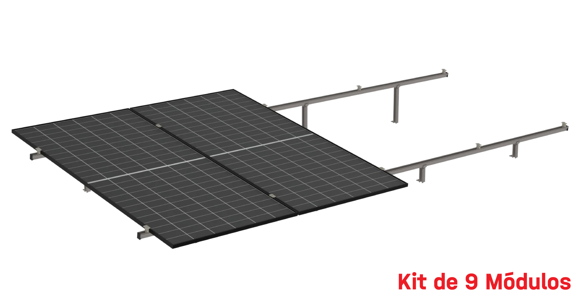 Kit Montaje 9 Paneles Solares 8° hasta 1134mm 200km/h K2 SYSTEMS K2-ST-9P-1134-8-R