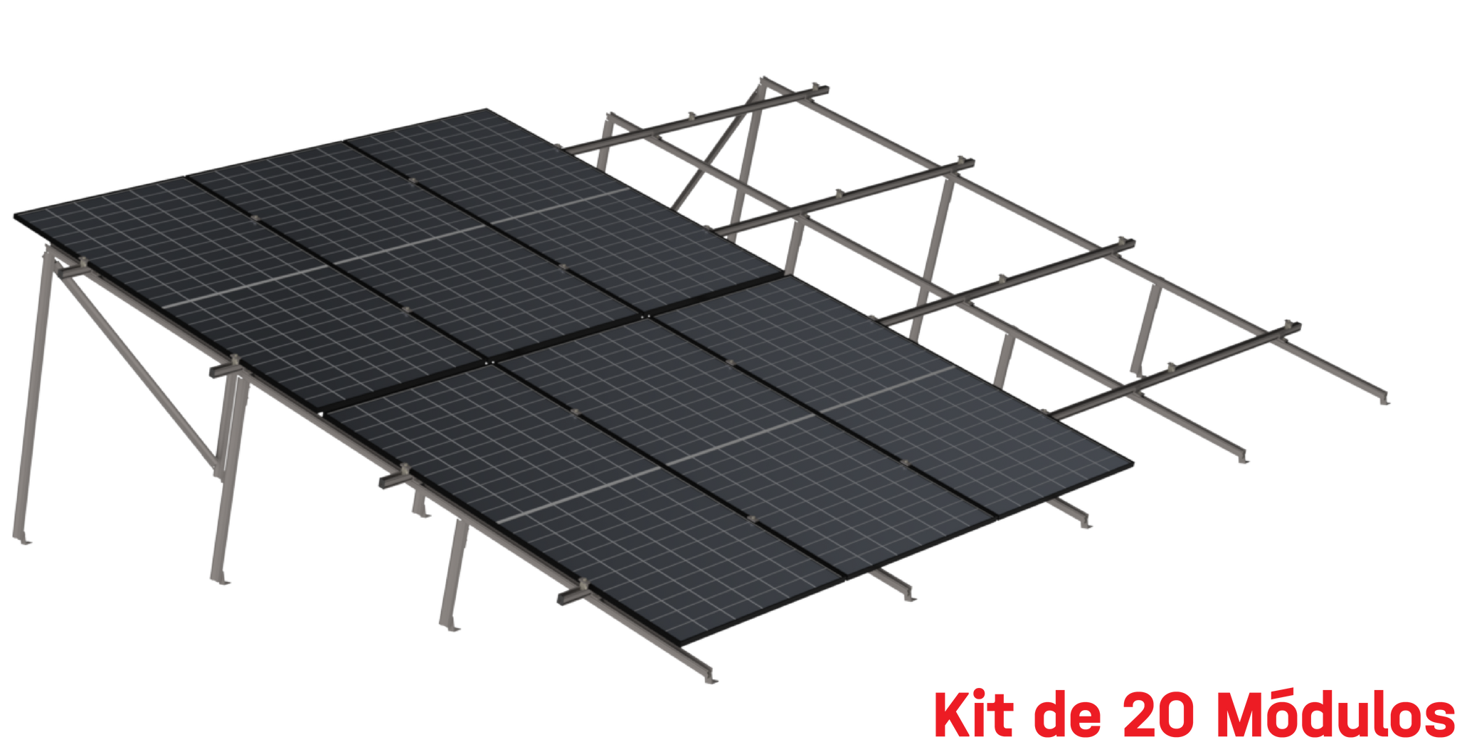 Kit de K2 para 20 paneles en dos filas a  10° hasta  1303 mm - 200 km/h