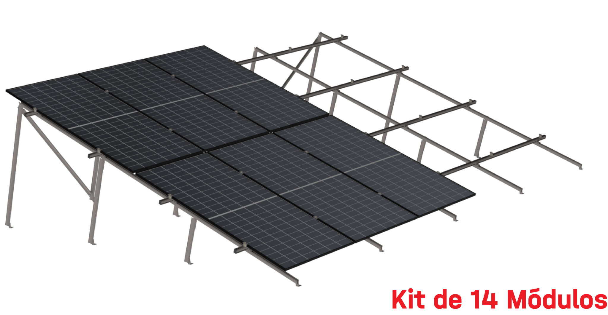 Kit de K2 para 14 paneles en dos filas a  20° hasta  1303 mm - 160 km/h