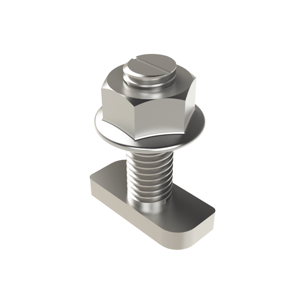 Montajes para Módulos por PartesALUMINEXTNXT-TB-M8x25-5Pack 5 Pernos T - Bolt M8x25 Acero Inoxidable con Tuerca NextRail ALUMINEXT NXT - TB - M8x25 - 5 - SILYMX