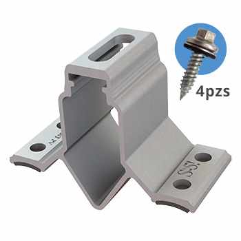 Montajes para Paneles SolaresS - 5S-5-CBRACKET-500T PVAbrazadera Fijación Solar Lámina Ondulada 25 - 50mm Aluminio 6063 - T6 Certificada ICC S - 5 CBRACKET - 500T PV - SILYMX