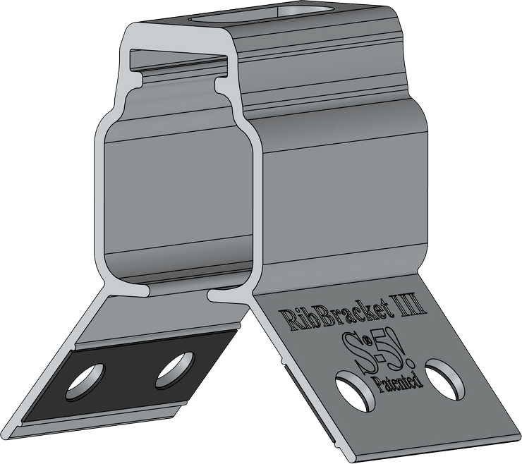 Montajes para Módulos por PartesS - 5S-5-RibBracket-IIIAbrazadera Montaje Lámina Trapezoidal 38 - 76mm Sin Perforar 200kg S - 5 RibBracket III - SILYMX