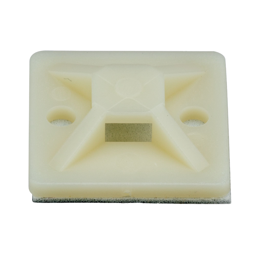 Montaje Sujetador Adhesivo STRONGHOLD de 4 Vías de 1" x 1" x 1/4" Color Natural Nylon 6.6 Retardante de Llamas V-2 Paquete de 100pz SMP16A-C - SILYMX