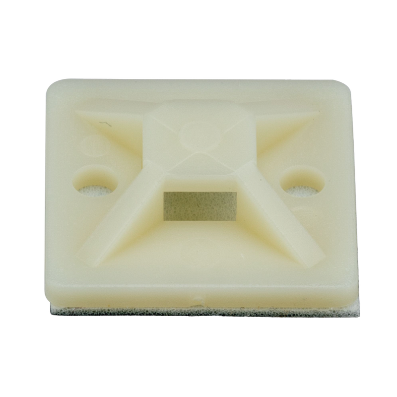 Montaje Sujetador Adhesivo STRONGHOLD de 4 Vías de 1" x 1" x 1/4" Color Natural Nylon 6.6 Retardante de Llamas V-2 Paquete de 100pz SMP16A-C - SILYMX