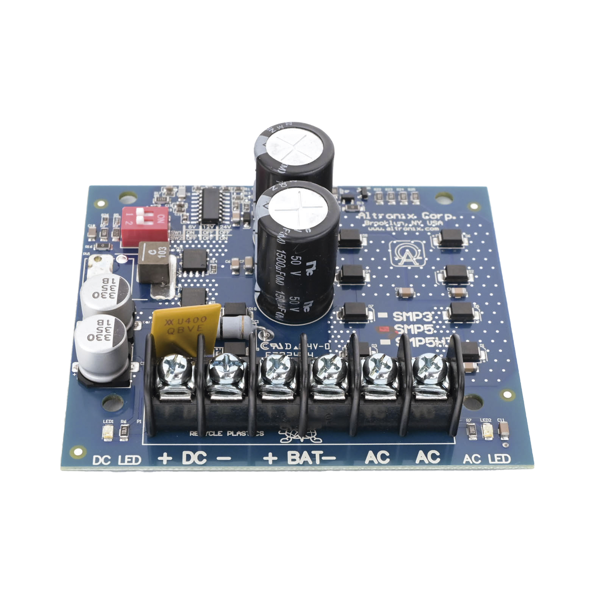 Fuente de Poder Tipo Tarjeta Altronix SMP-5 6/12/24 Vcc 4 A con Respaldo - SILYMX