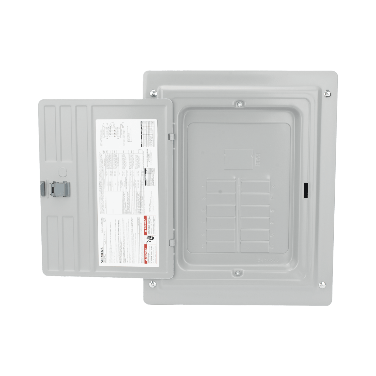 Centros de Carga e InterruptoresSIEMENSSN1224L1125Centro de carga monofásico 1 Fase 3 Hilos para interruptores QP de 12 polos - 24 circuitos 120/240vca Barras de aluminio 125 Amp Nema 1 uso interior. Incluye tapa. - SILYMX