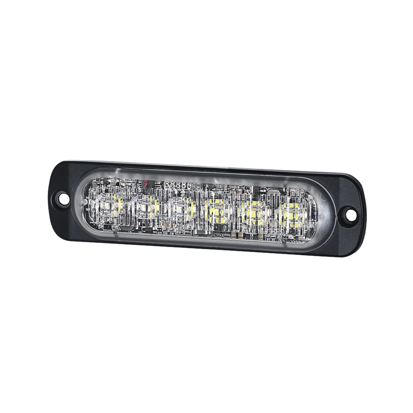 Luz Auxiliar de 12 LED, Rojo/Claro, Lente Transparente, SAE