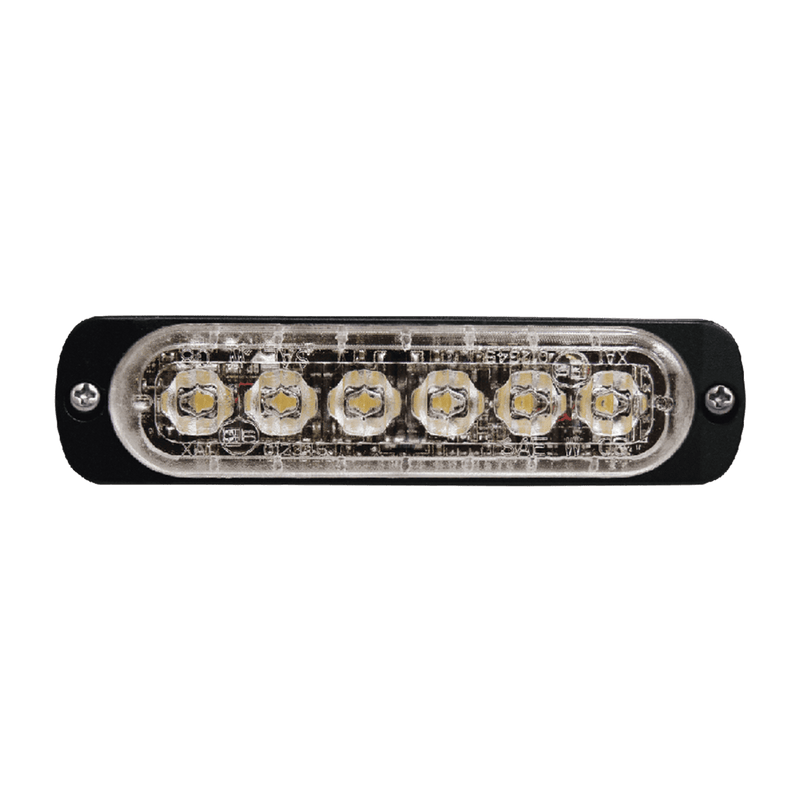 Luz Auxiliar de 6 LED Azul Bisel Negro Lente Transparente - SILYMX