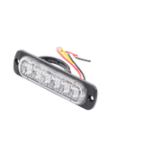Luz Auxiliar de 6 LED Roja Bisel Negro Lente Transparente - SILYMX