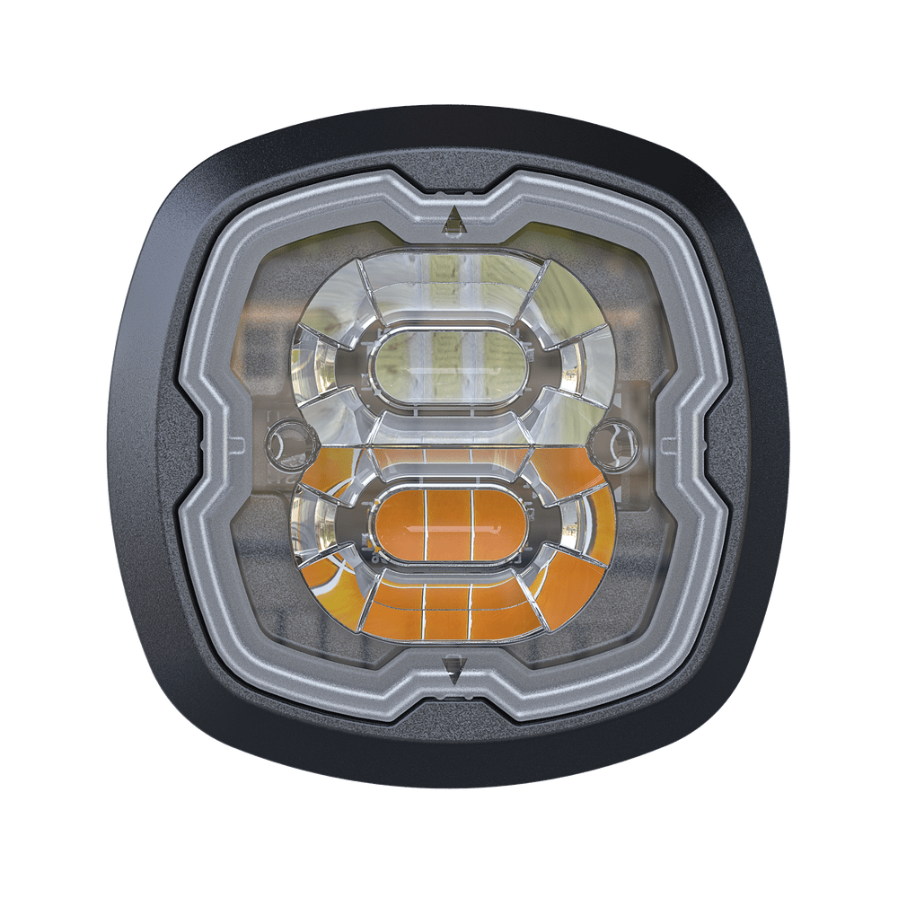 Estrobo Oculto, 6 LED, rojo azul SAE Clase I Empotrable, lente transparente - SILYMX