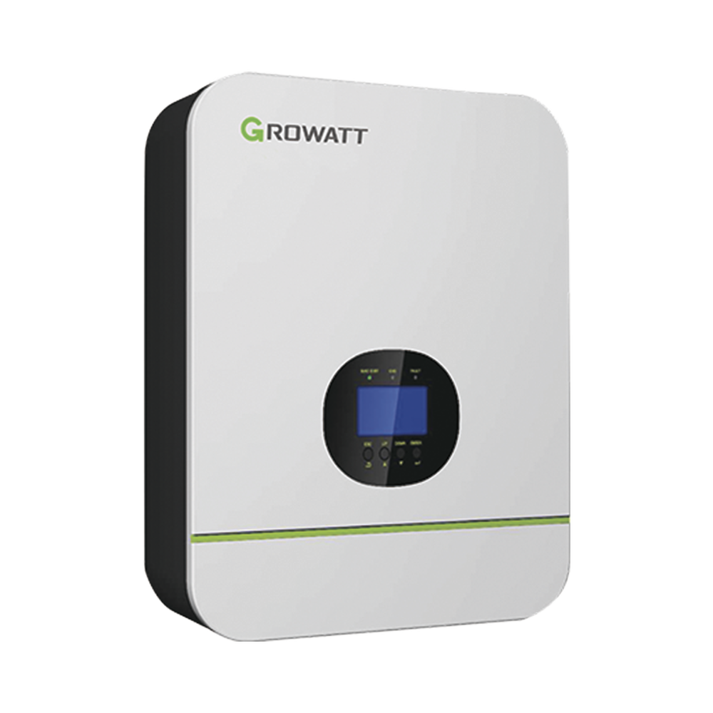 Inversor Cargador GROWATT 3kW Compatible con Baterías de Litio Monitoreo Remoto y Sincronización para Mayor Potencia Operación 48Vcc SPF3000TLLVM48P