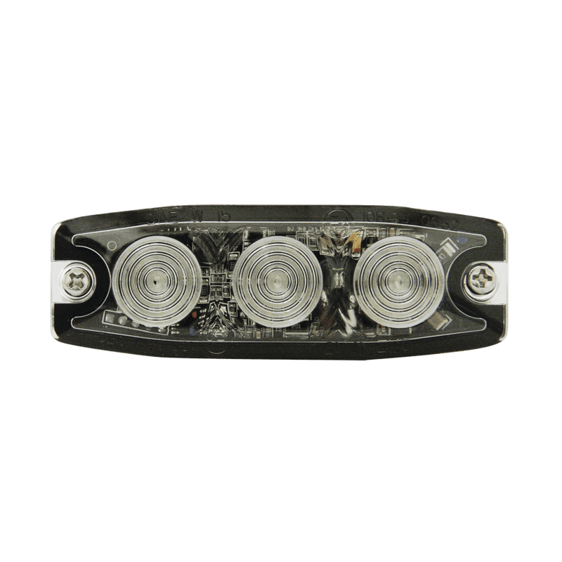 Luz Auxiliar de 3 LED ámbar SAE Clase I Lente transparente - SILYMX