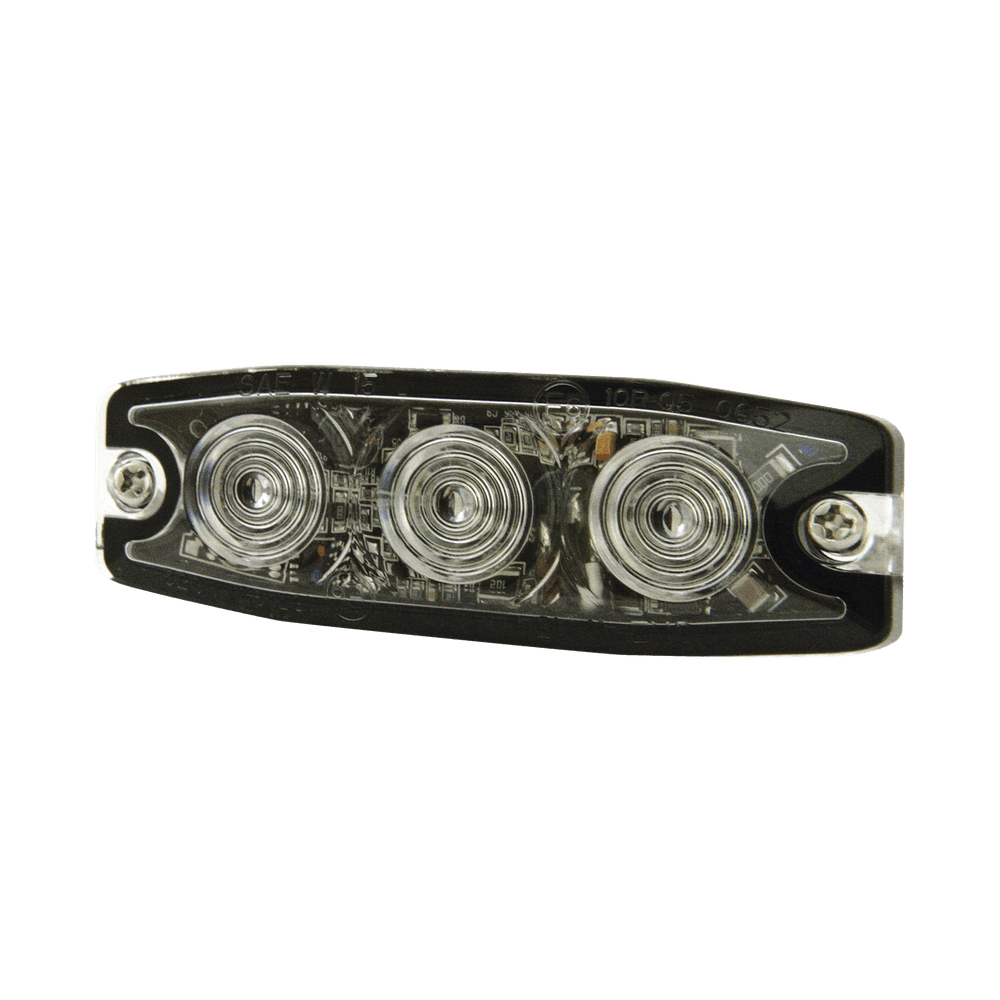 Luz Auxiliar de 3 LED ámbar SAE Clase I Lente transparente - SILYMX