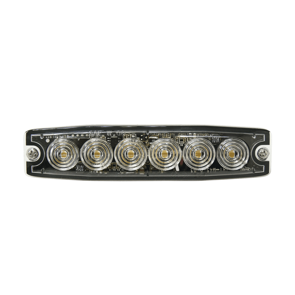 Luz Auxiliar de 6 LED, ámbar, SAE Clase I, lente transparente - SILYMX