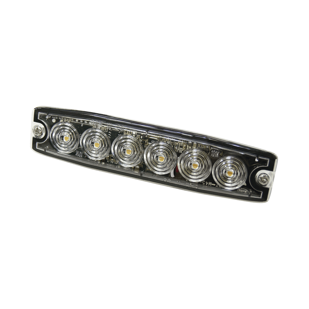 Luz Auxiliar de 6 LED, ámbar, SAE Clase I, lente transparente - SILYMX
