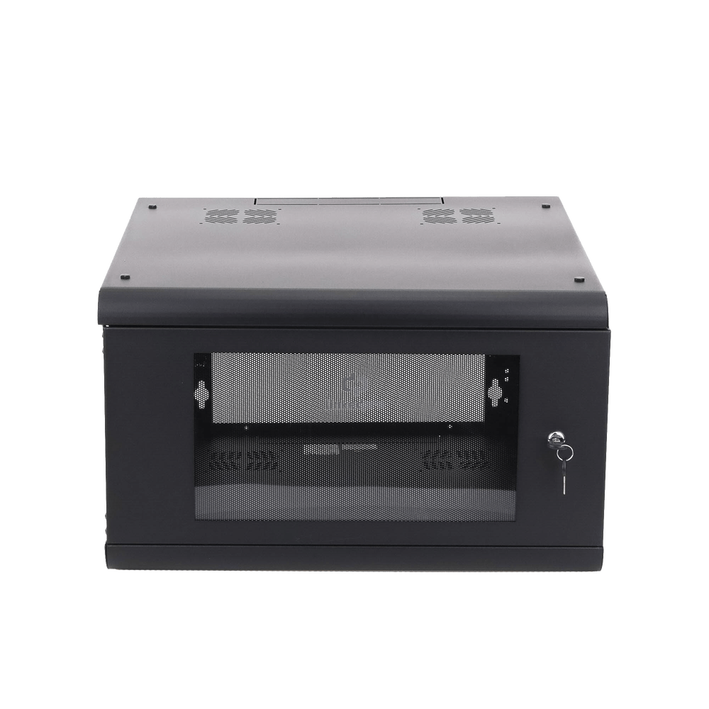 Gabinete de Pared con Puerta de Cristal Templado, 635 mm de Profundidad, 6U Rack de 19'' Acero Reforzado - SILYMX