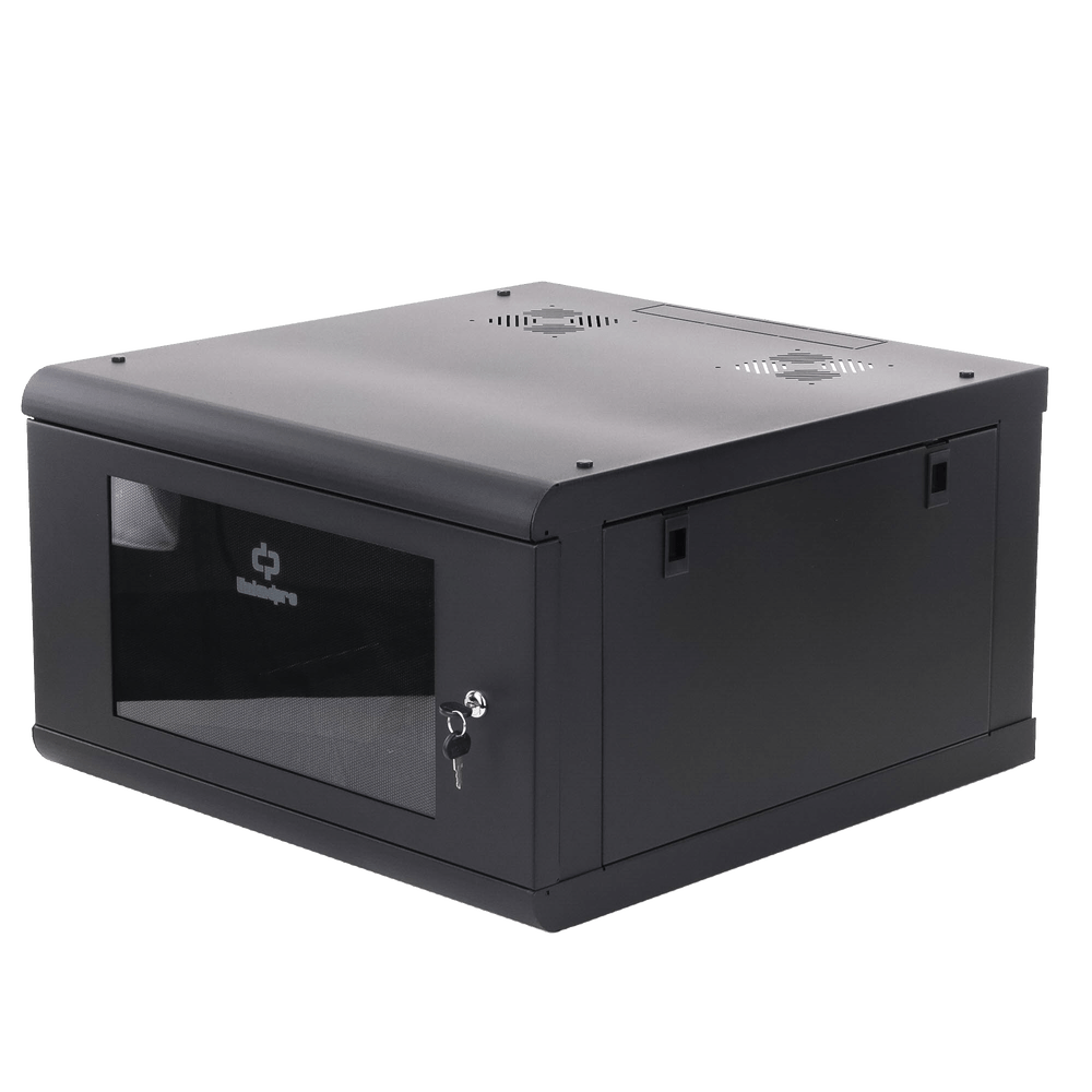 Gabinete de Pared con Puerta de Cristal Templado, 635 mm de Profundidad, 6U Rack de 19'' Acero Reforzado - SILYMX