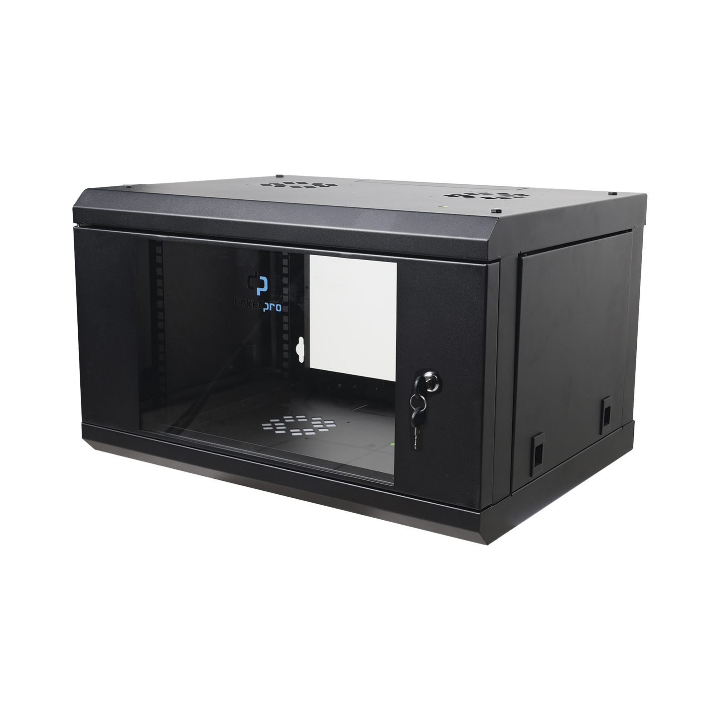 Gabinete de Pared 6U LINKEDPRO SR-1906-LH3G | Rack 19” con Puerta de Cristal Templado, Acero Reforzado, 455 mm de Profundidad