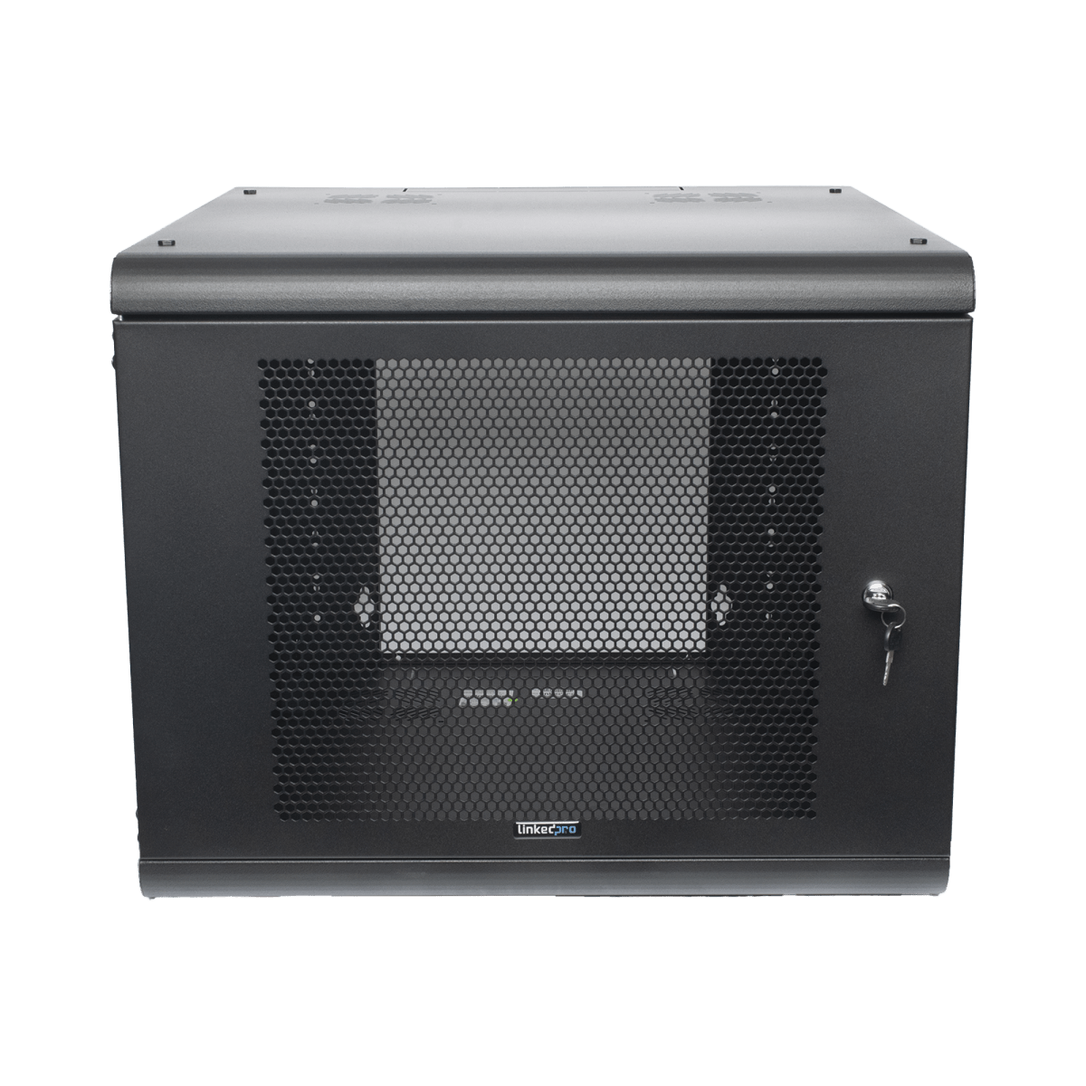 Racks CerradosLINKEDPROSR-1909-GN2PGabinete Pared 9U Rack 19" 635mm Profundidad Acero Reforzado Puerta Perforada LINKEDPRO SR - 1909 - GN2P - SILYMX