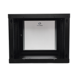 Gabinete de Pared de 9U con Puerta de Cristal Templado 479.5 mm de Profundidad Rack de 19'' Acero Reforzado Gris Mate SR1909LH3GW - SILYMX