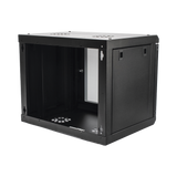 Gabinete de Pared de 9U con Puerta de Cristal Templado 479.5 mm de Profundidad Rack de 19'' Acero Reforzado Gris Mate SR1909LH3GW - SILYMX