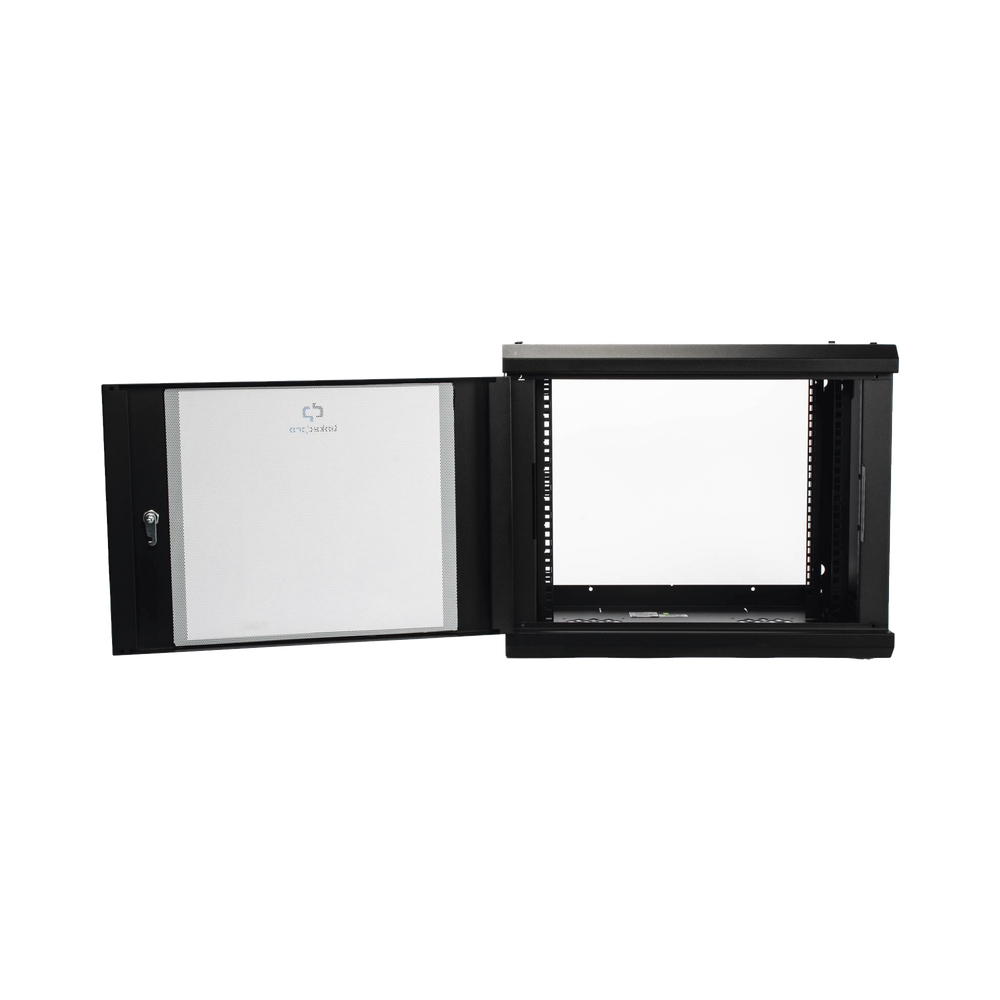 Gabinete de Pared de 9U con Puerta de Cristal Templado 479.5 mm de Profundidad Rack de 19'' Acero Reforzado Gris Mate SR1909LH3GW - SILYMX