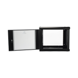 Gabinete de Pared de 9U con Puerta de Cristal Templado 479.5 mm de Profundidad Rack de 19'' Acero Reforzado Gris Mate SR1909LH3GW - SILYMX