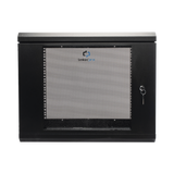 Gabinete de Pared de 9U con Puerta de Cristal Templado 479.5 mm de Profundidad Rack de 19'' Acero Reforzado Gris Mate SR1909LH3GW - SILYMX