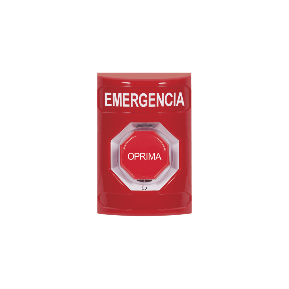 Botón de Emergencia Texto en Español Color Rojo Acción Mantenida Girar para Restablecer y LED Multicolor SS2009EM-ES - SILYMX