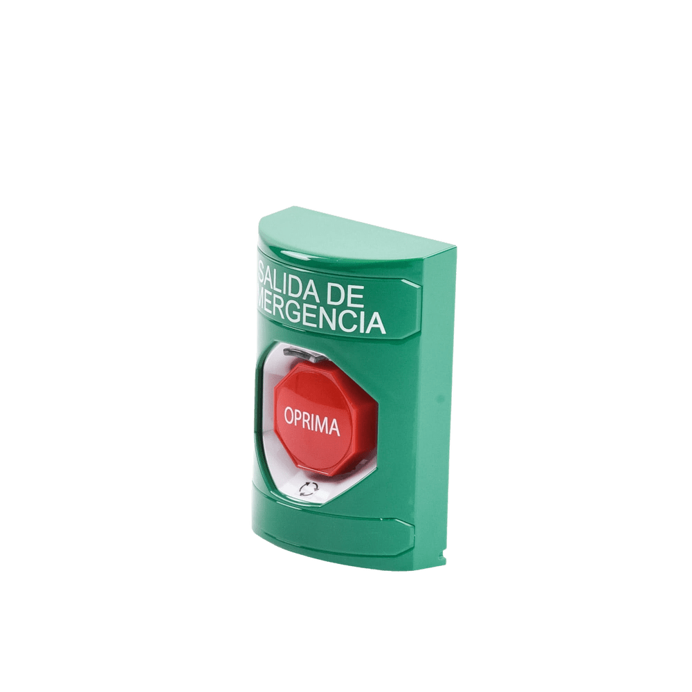 Botón de Salida de Emergencia Texto en Español Acción Mantenida Girar para Restablecer LED de iluminación SS2109EX-ES - SILYMX