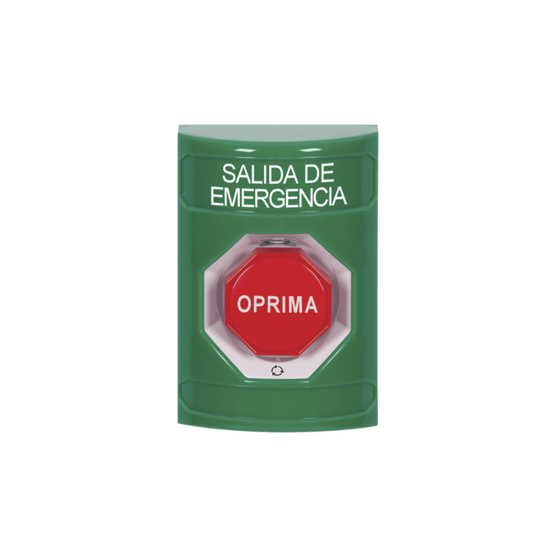 Botón de Salida de Emergencia Texto en Español Acción Mantenida Girar para Restablecer LED de iluminación SS2109EX-ES - SILYMX