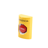Botón de Emergencia en Español Color Amarillo Acción Mantenida Girar para Restablecer y LED Multicolor SS2209EM-ES - SILYMX