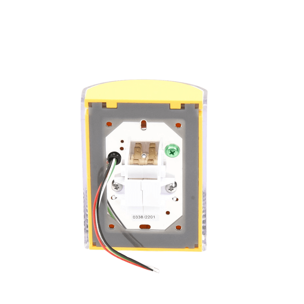 Botón de Apagado de Emergencia Texto en Español Tapa Protectora de Policarbonato Súper Resistente Restablecimiento con Llave SS2222PO-ES - SILYMX