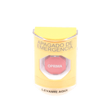 Botón de Apagado de Emergencia Texto en Español Tapa Protectora de Policarbonato Súper Resistente Restablecimiento con Llave SS2222PO-ES - SILYMX